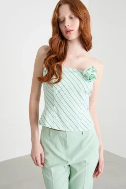 Bustier con fiore - Verde