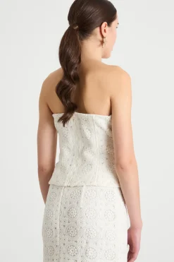 Bustino in macramè - Bianco
