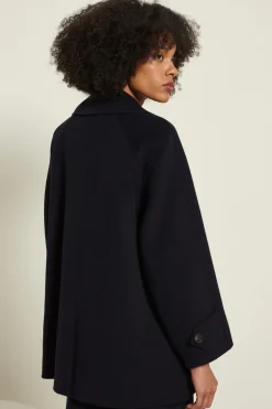 Caban doppio petto in lana - Blu Notte