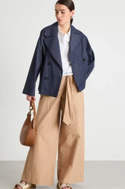 Caban in bull stretch - Blu