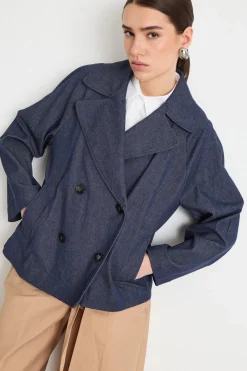Caban in bull stretch - Blu