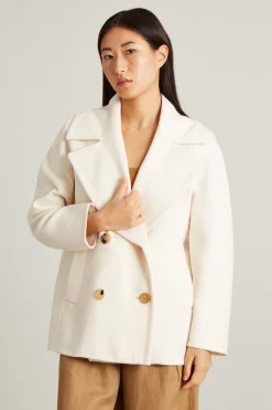 Caban in lana e cashmere - Latte