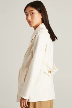 Caban in lana e cashmere - Latte