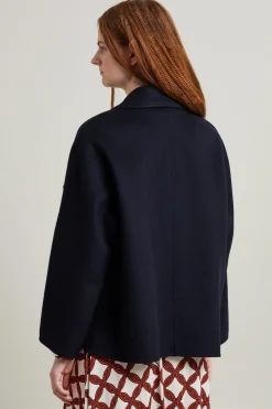 Caban monopetto in lana - Blu Notte
