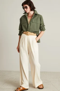 Camicia boxy asimmetrica - Verde Kaki