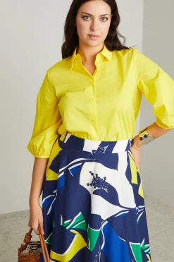 Camicia con maniche a tre quarti - Giallo