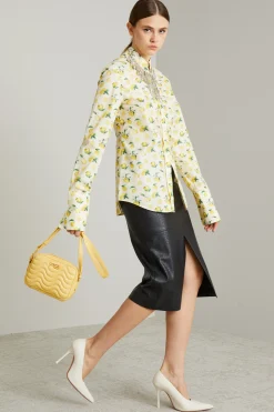 Camicia con maxi polsino - Giallo Panna