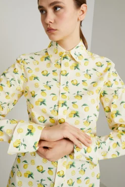 Camicia con maxi polsino - Giallo Panna