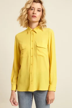 Camicia con tasche applicate - Giallo Sole