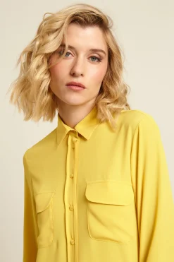 Camicia con tasche applicate - Giallo Sole