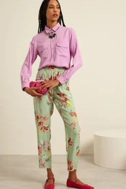 Camicia con tasche applicate - Malva