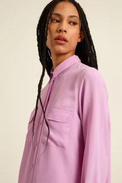 Camicia con tasche applicate - Malva