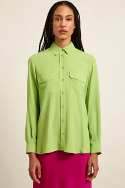 Camicia con tasche applicate - Verde Mela