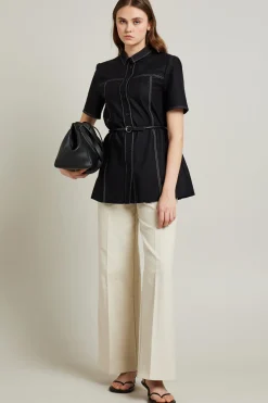 Camicia effetto denim - Nero