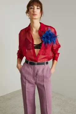 Camicia in chiffon - Rosso