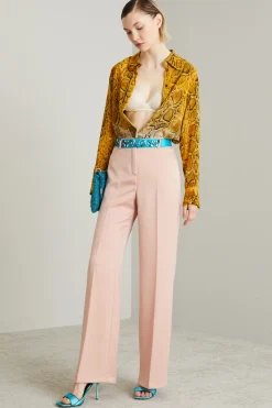 Camicia in crépe animalier - Giallo