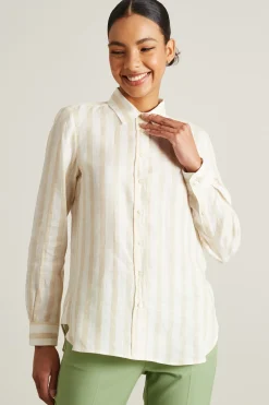 Camicia in lino - Bianco Beige