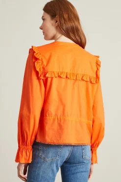Camicia in mussola con rouches - Arancione