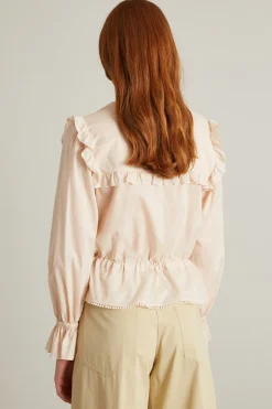 Camicia in mussola con rouches - Rosa Chiaro
