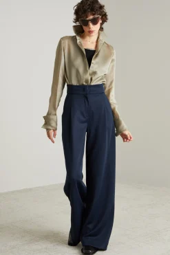 Camicia in organza di seta - Platino