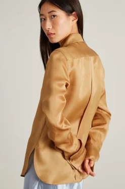 Camicia in organza di seta - Oro
