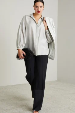 Camicia in pura seta - Grigio