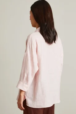 Camicia in puro lino - Rosa Pastello