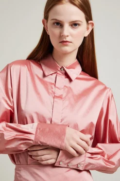 Camicia in taffetà - Rosa