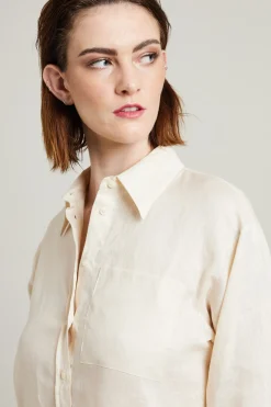 Camicia in tela di puro lino - Burro
