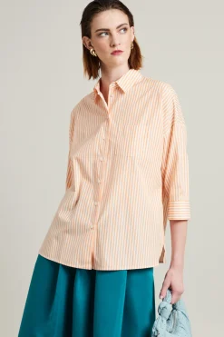 Camicia morbida in popeline - Pesca