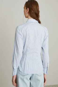 Camicia aderente - Bianco Azzurro