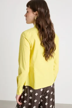 Camicia aderente con strass - Giallo