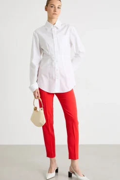 Camicia aderente in popeline - Bianco