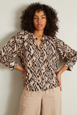 Camicia a fantasia - Nero Beige