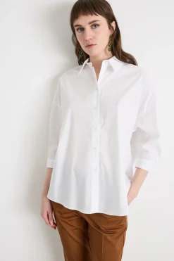 Camicia ampia con stampa - Bianco