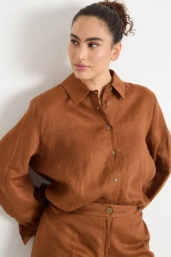 Camicia ampia - Marrone