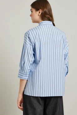 Camicia a righe - Celeste