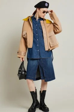 Camicia asimmetrica in denim - Blu