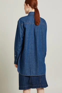 Camicia asimmetrica in denim - Blu