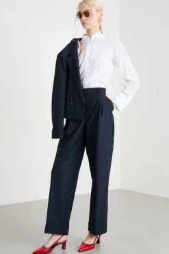 Camicia bimateriale - Bianco