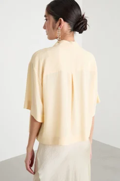 Camicia boxy a maniche corte - Giallo