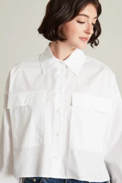 Camicia boxy asimmetrica - Bianco