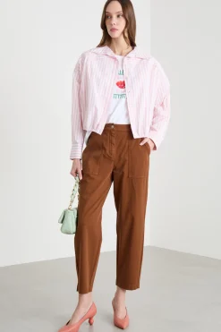 Camicia boxy - Bianco Rosa