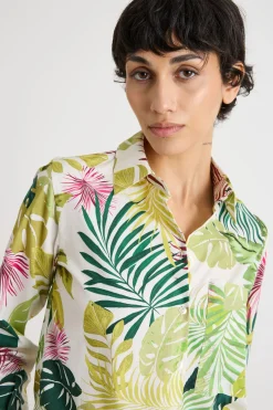 Camicia boxy - Bianco Verde