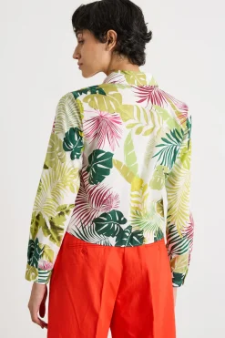 Camicia boxy - Bianco Verde