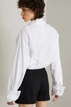 Camicia boxy con coulisse - Bianco