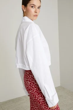 Camicia boxy con coulisse - Bianco