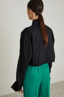 Camicia boxy con coulisse - Nero