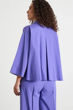 Camicia boxy con fondo ampio - Viola