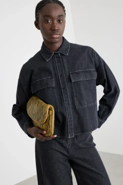 Camicia boxy con fondo asimmetrico - Nero